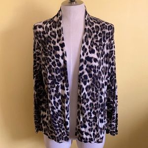 Chico’s leopard cardigan sweater